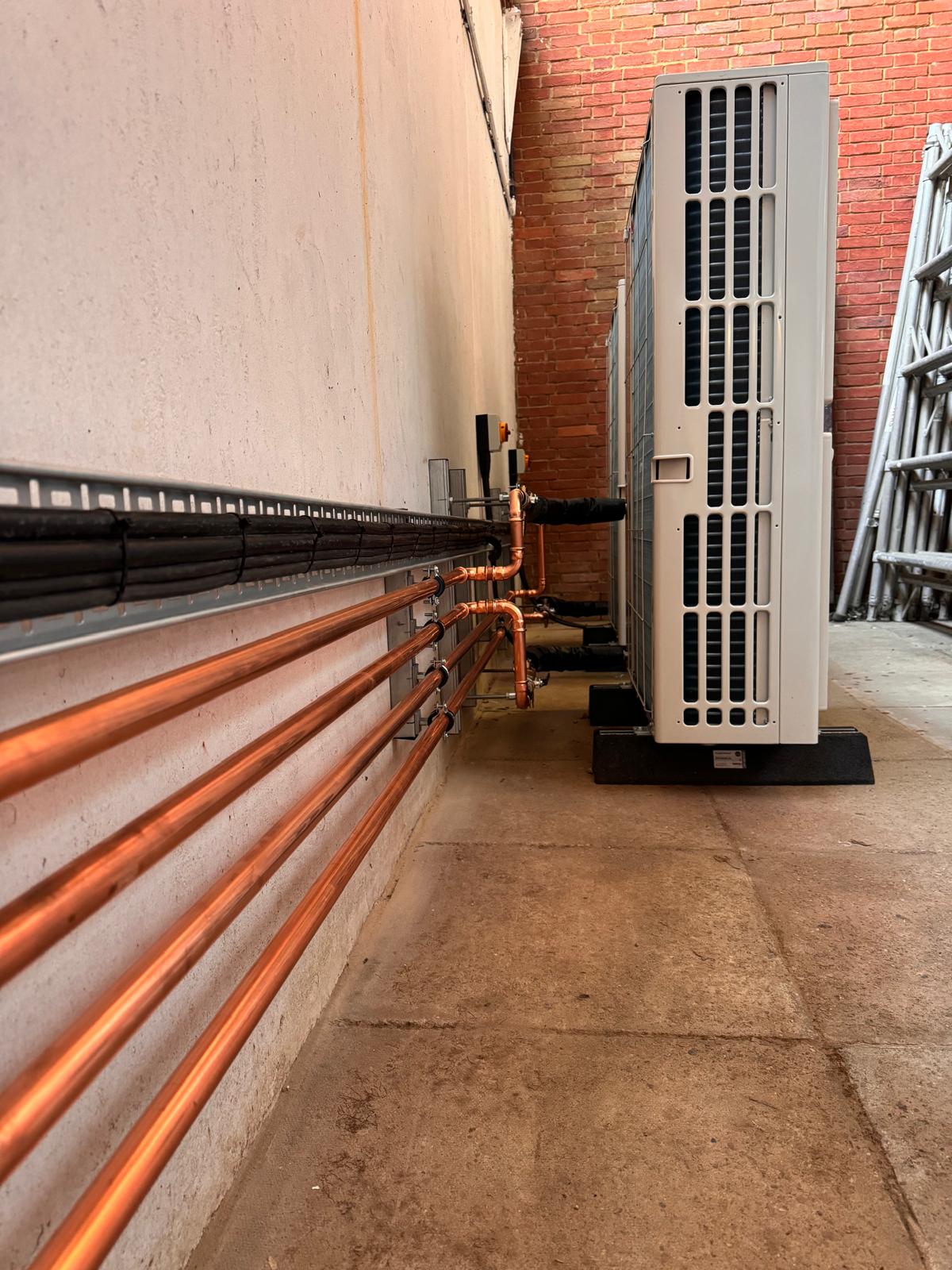 Air source heat pump pipework installation by Jax Plumbing & Heating