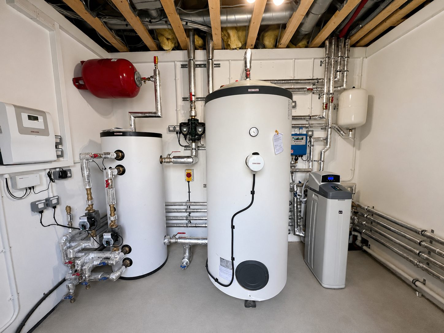 Main house plant room with twin Stiebel Eltron hot water cylinders