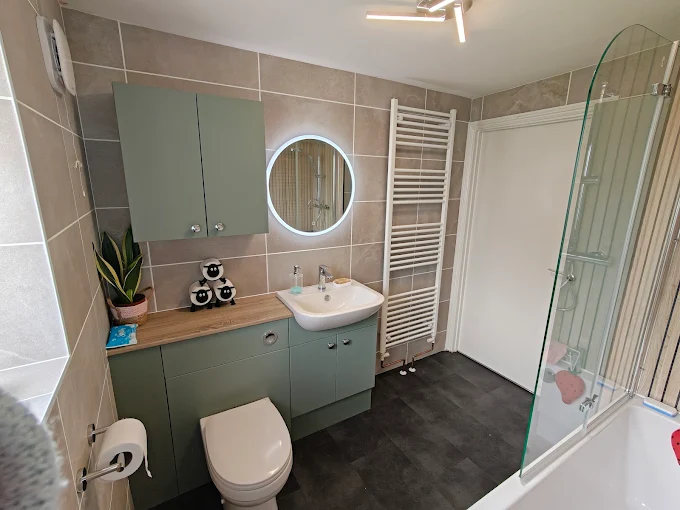 A newly installed bathroom by Jax Plumbing & Heating