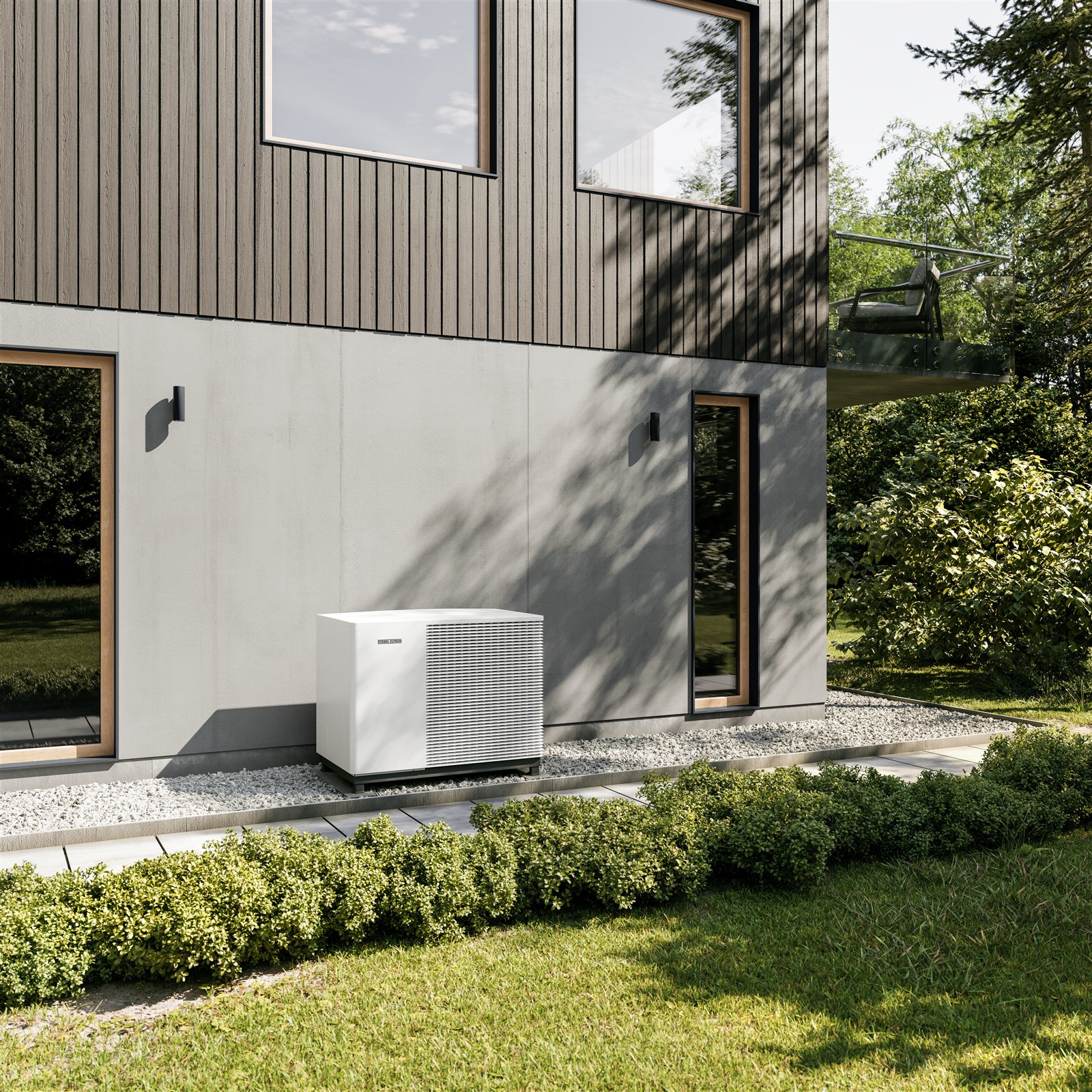 Renewable air source heat pump installation