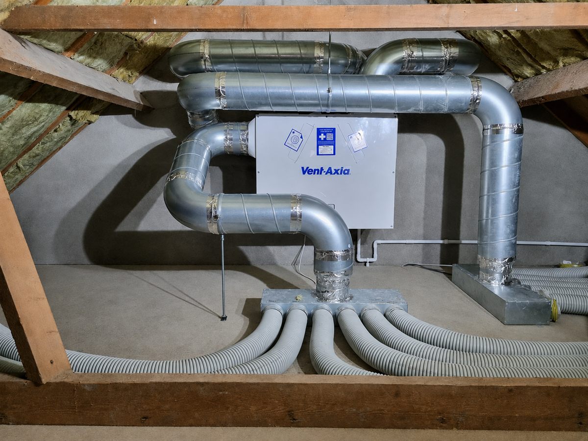 Vent-Axia MVHR unit installed in a loft space