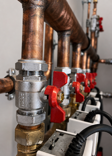 Plumbing valves installed by Jax Plumbing & Heating